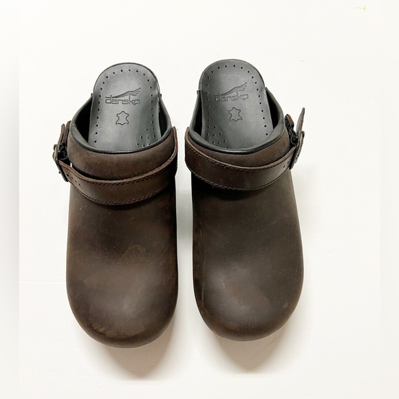 Dansko Womens Antiqued Brown Leather Ingrid Oiled Heritage Clog Mule Size 12 - Picture 4 of 10